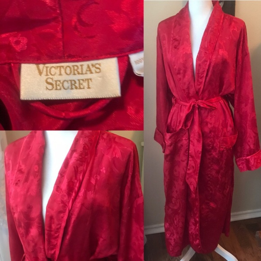 vintage victoria secret kimono robe Sz M/L gold label